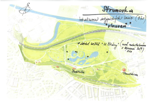 Stromovka, mapa umístění vlnovců, 7/2019