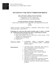 koncepční specialista / specialistka v oblasti kultury v odboru kultury, zahraničních vztahů a cestovního ruchu