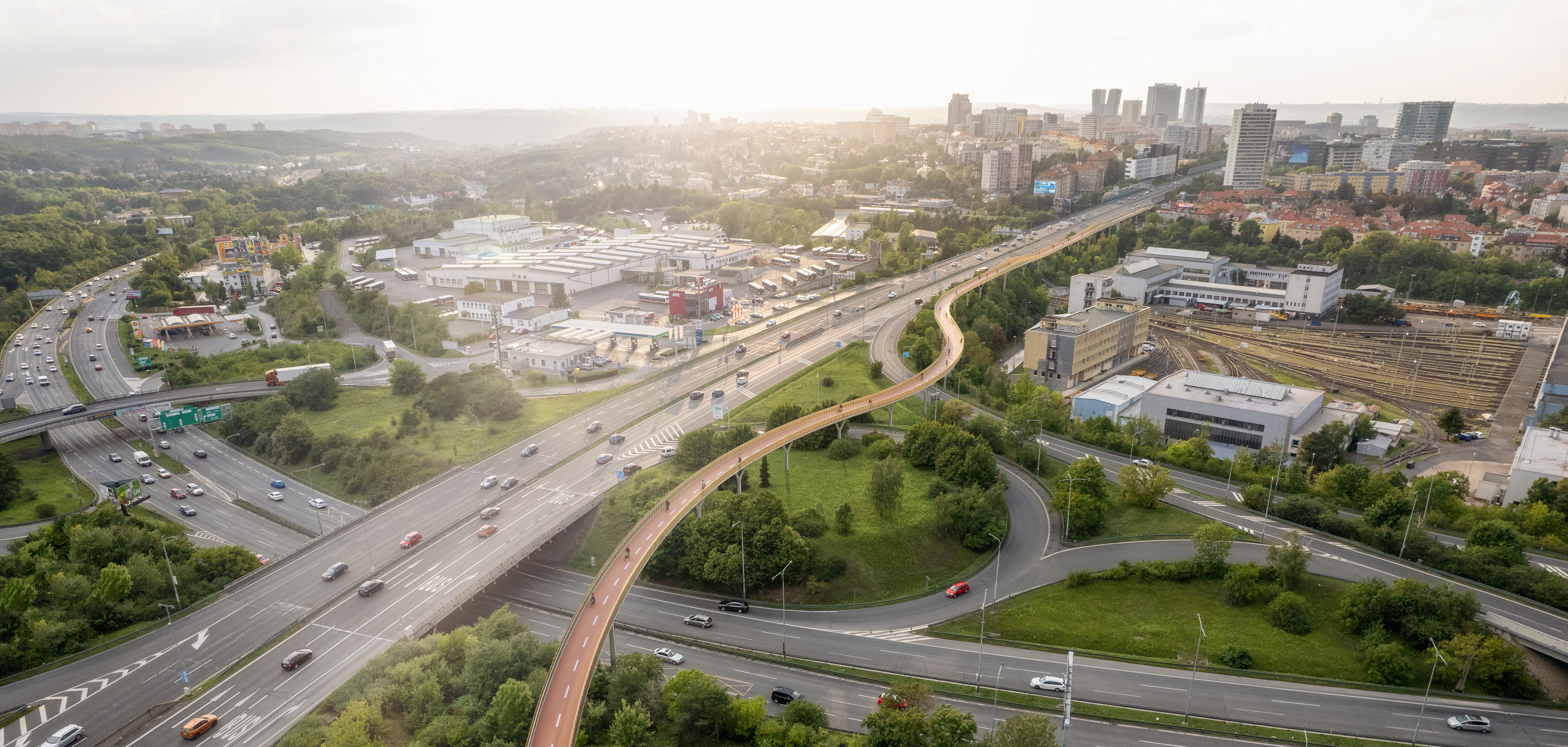 Vizualizace nového mostu pro pěší a cyklisty