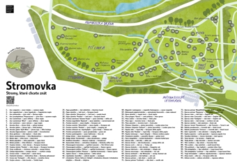 Stromy, které chcete znát - mapa - část Psí louka a Starý park