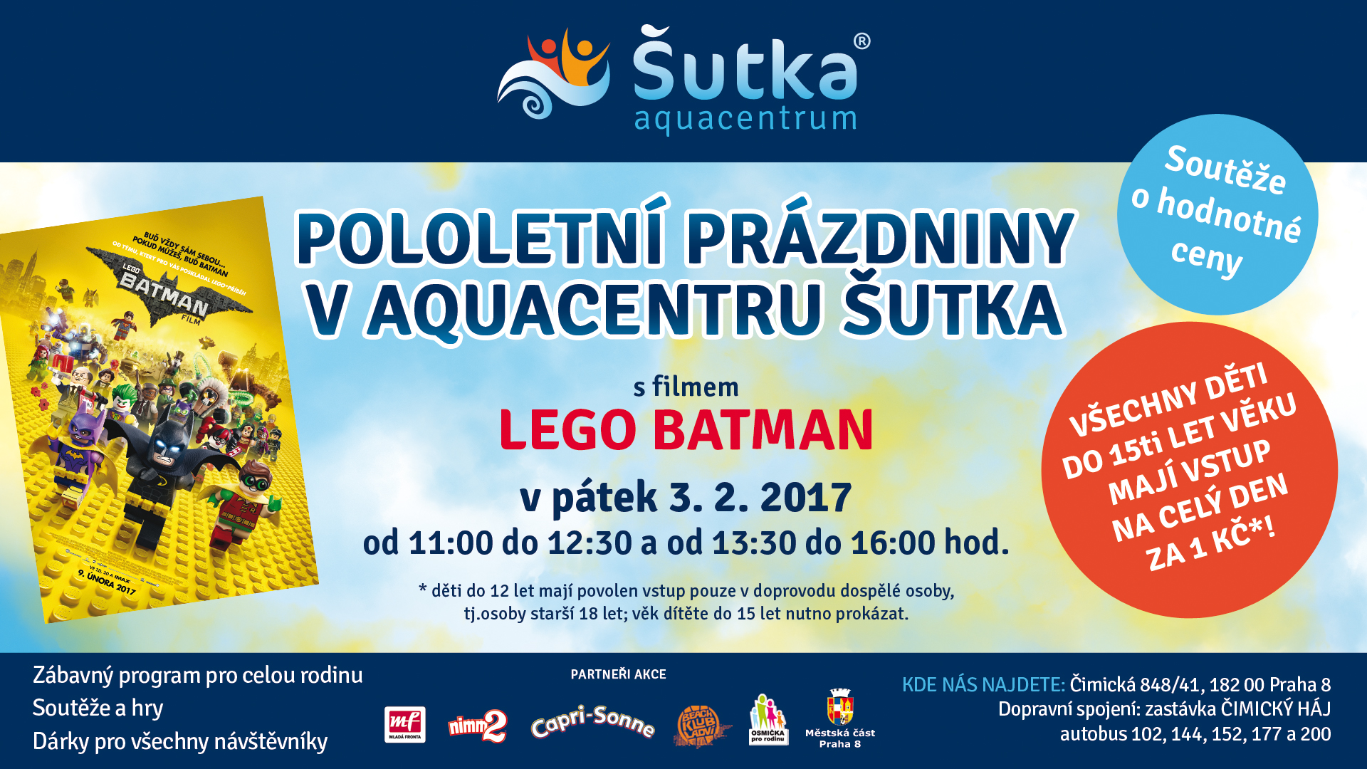 Pololetní prázdniny v Aquacentru Šutka